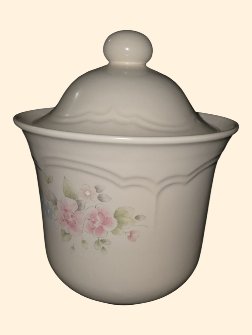 Pfaltzgraff Cream Ceramic Canister Vintage 2-1/2 Quart